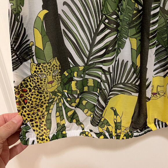 INC International Concepts Jungle Animal safari Tiger Faux Wrap Top Size Small - Picture 5 of 14